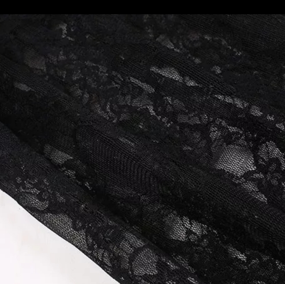 Black floral lace mini midi skirt - Picture 5 of 5